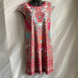 Madison Leigh Multi Color Cap Sleeves Dress Size Small